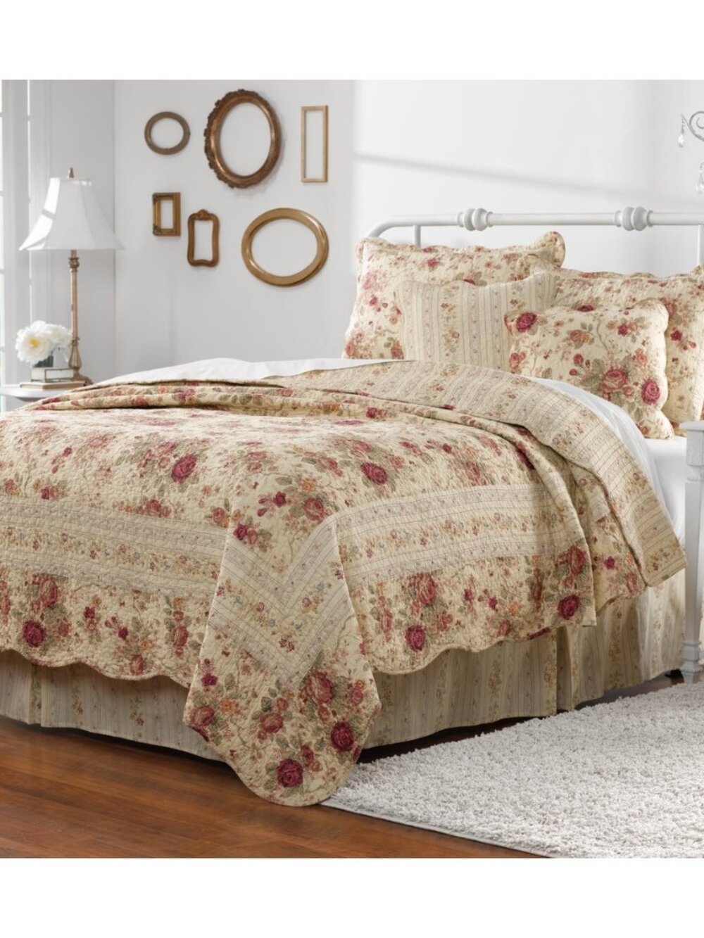Greenland Home Antique Rose 100% Cotton Heirloom-Quality Quilt Set, 5-Piece